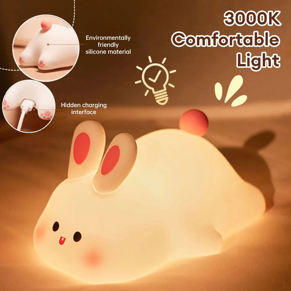 Lampe de Nuit en Silicone en Forme de Lapin Mignon