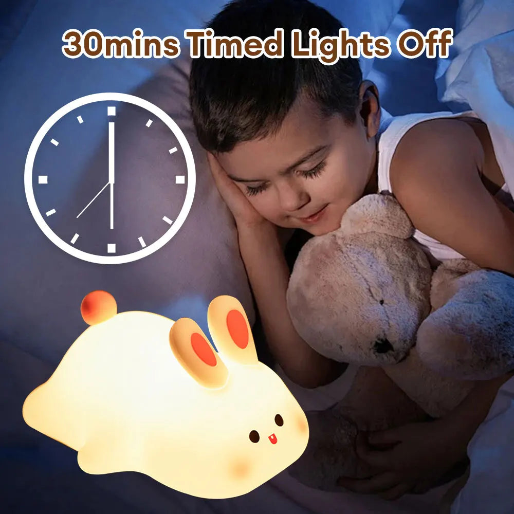 Lampe de Nuit en Silicone en Forme de Lapin Mignon