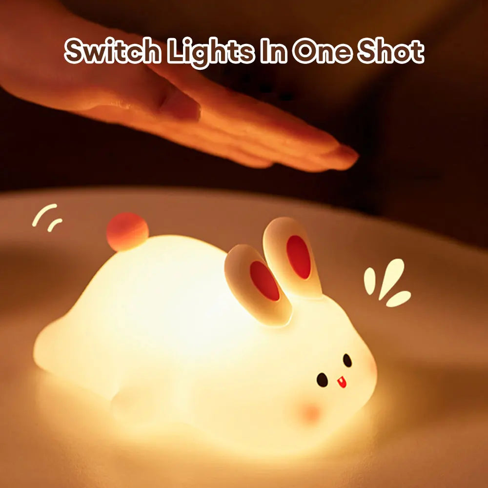 Lampe de Nuit en Silicone en Forme de Lapin Mignon