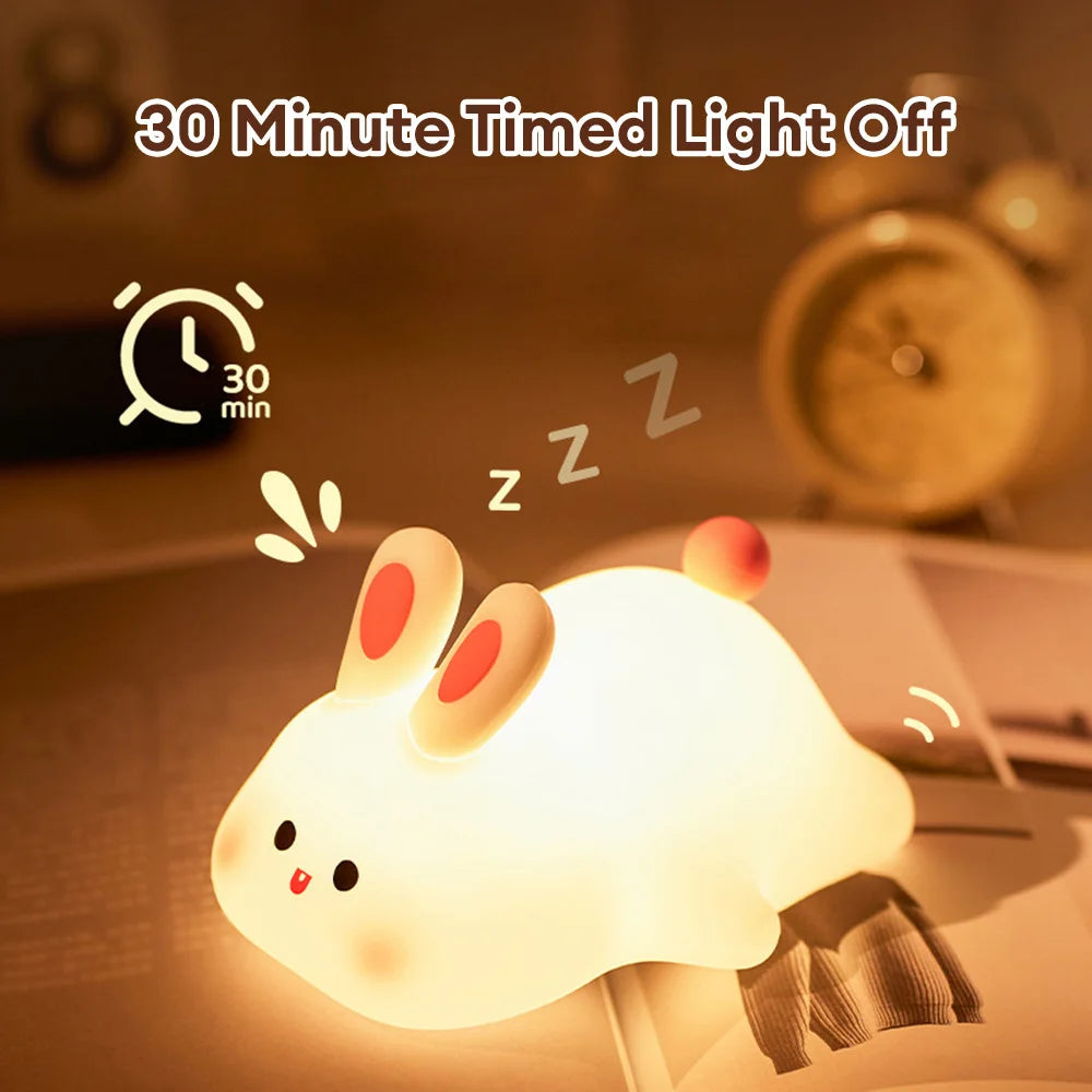 Lampe de Nuit en Silicone en Forme de Lapin Mignon