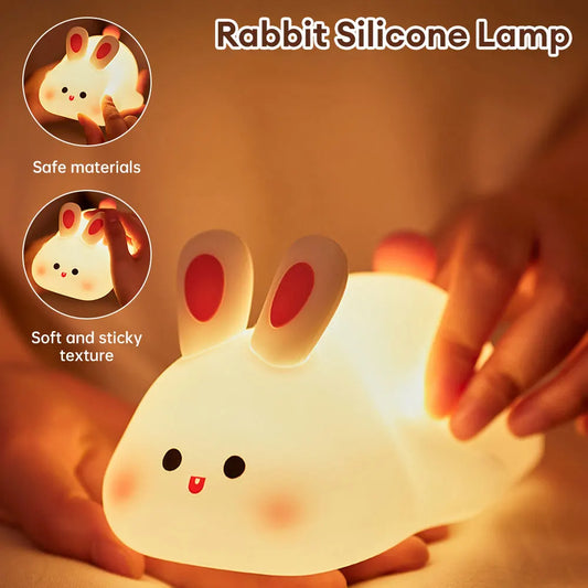 Lampe de Nuit en Silicone en Forme de Lapin Mignon